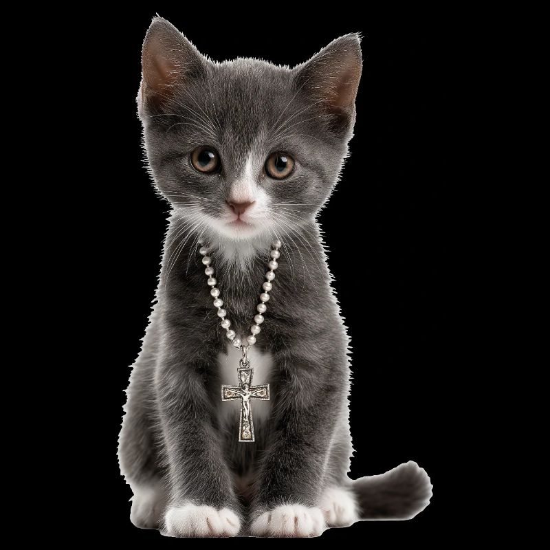 Collier croix de chat chrétien