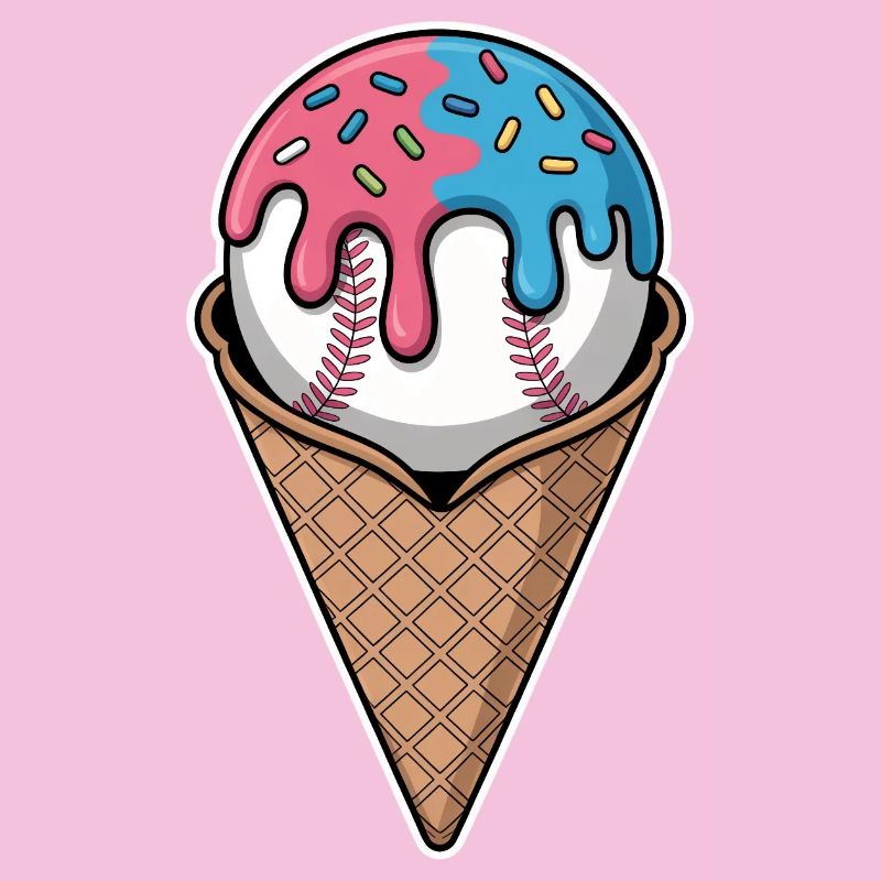 Baseball Eiskugel Mit Streuseln Im Waffelhorn