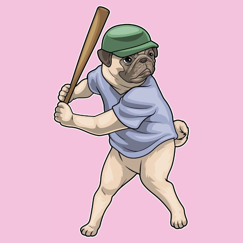 Mops Baseball Baseballschläger