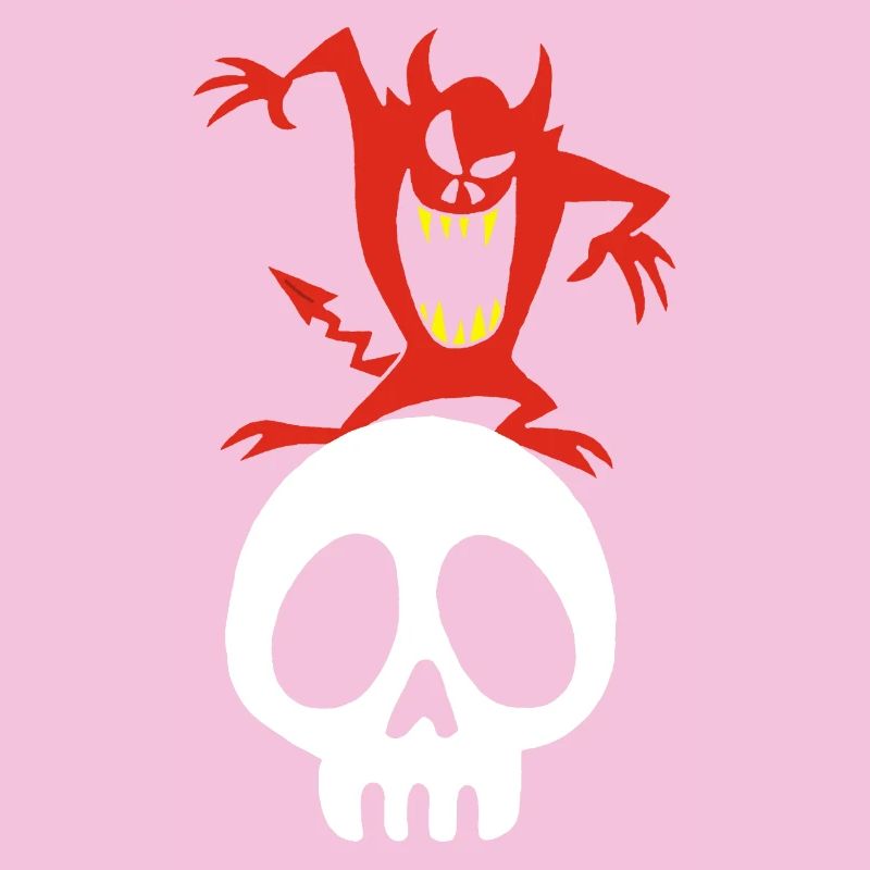 Démon sur un crâne