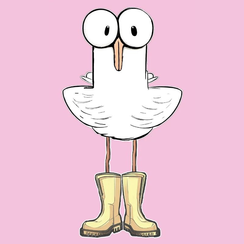 Möwe mit Gummistiefel - Das perfekte Gesche Lustig
