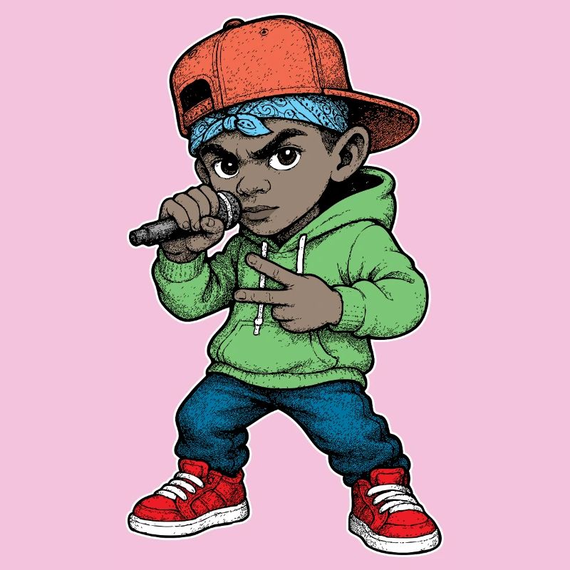 Young Rapper Boy With Microphone