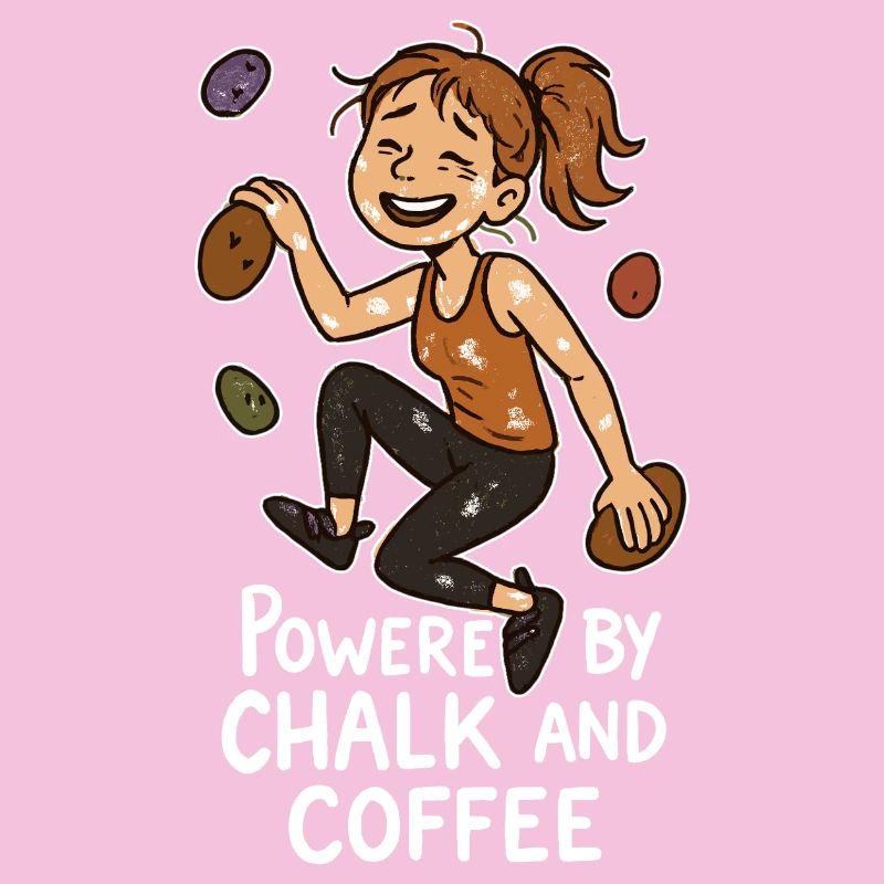 Bouldern, Chalk & Kaffee: Müde Kletterin Comic