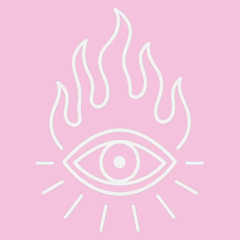 Oeil de feu - Symbole d’art au trait abstrait