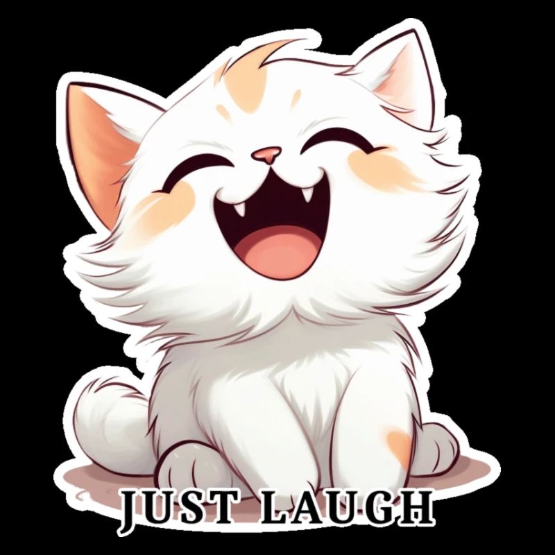 Just Laugh – Chat qui rit dans le style kawaii