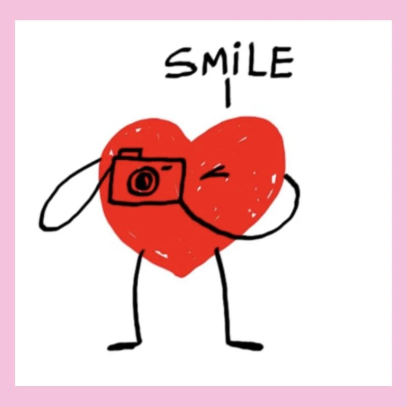 Heart with Camera Cartoon