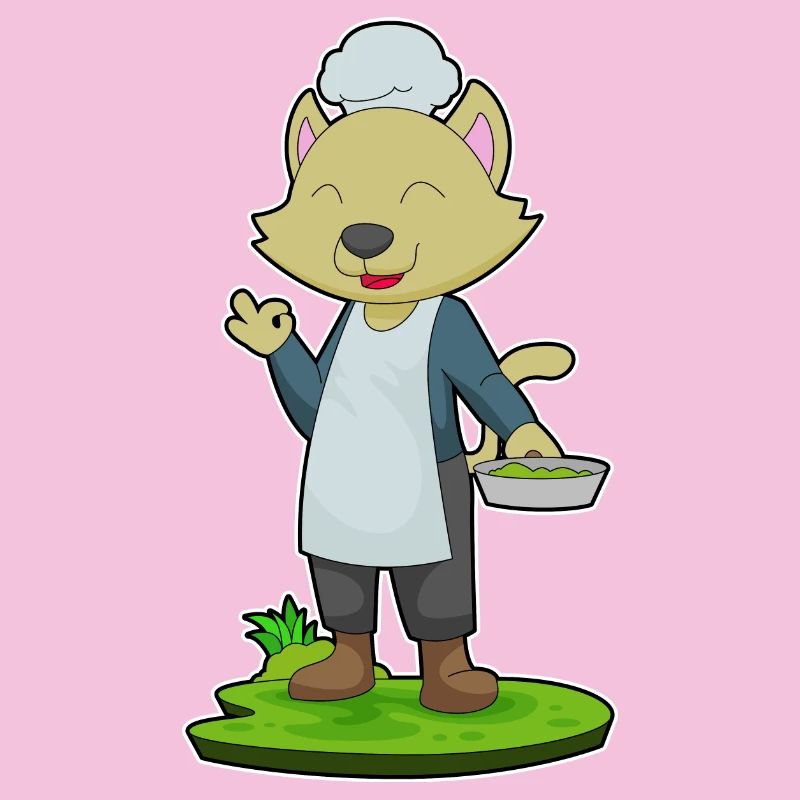 Cuisson à la poêle de cuisine pour chat