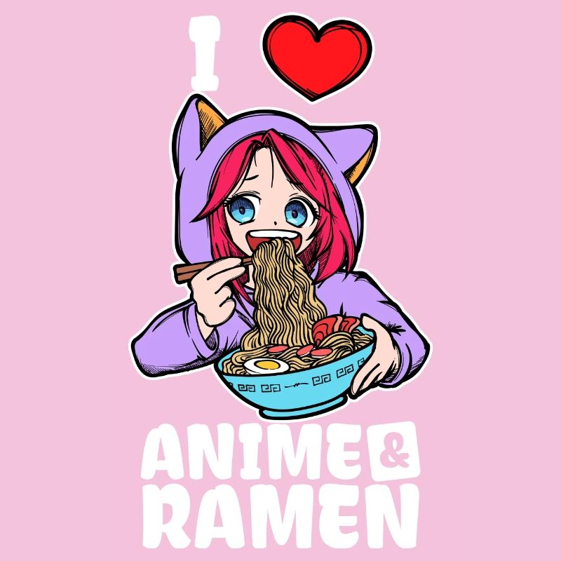 Ich Liebe Anime Ramen Statement Herz Mädchen Manga