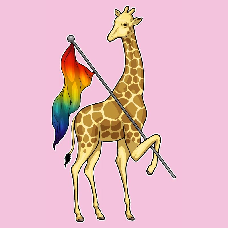 Drapeau arc-en-ciel de la girafe