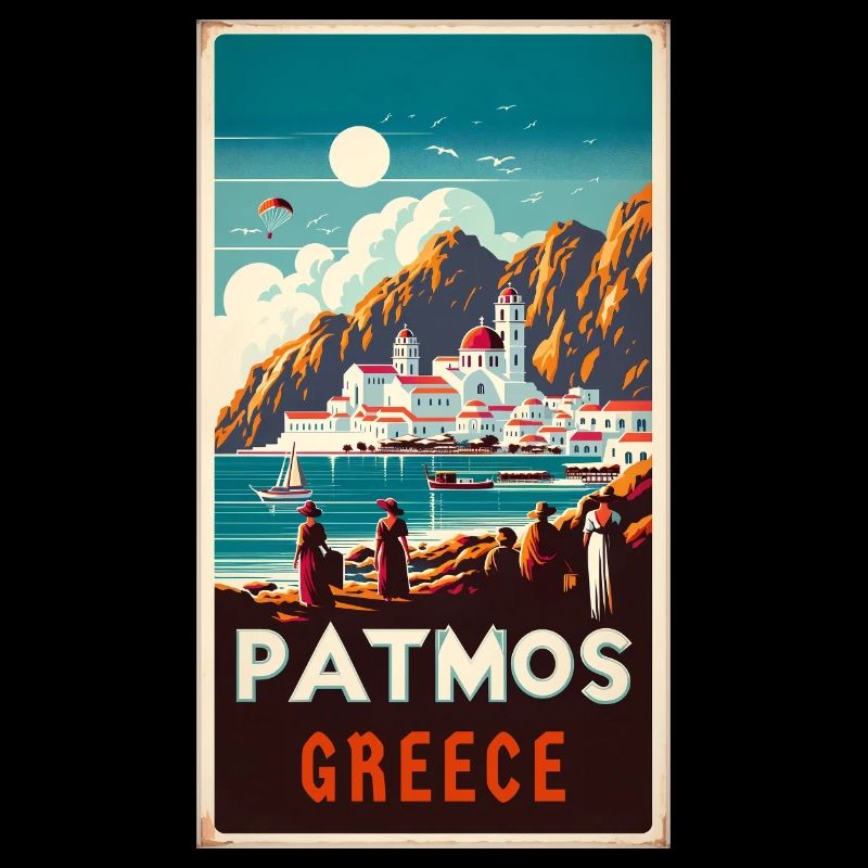 Design de vacances vintage à Patmos en Grèce