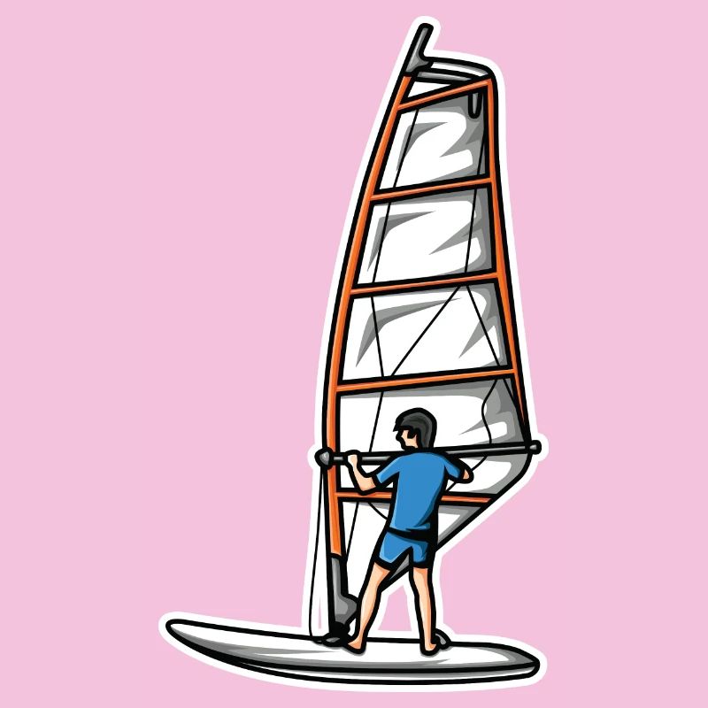 Funny windsurfer boy