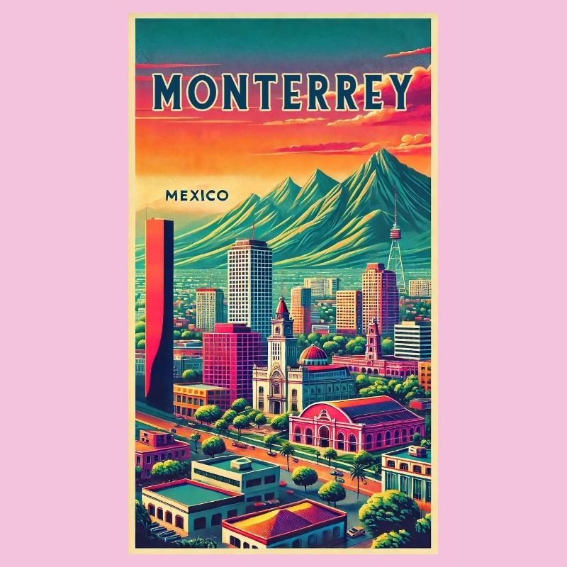 Monterrey Mexico Retro Design