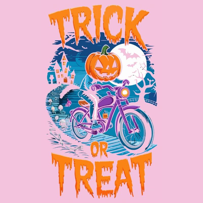 Halloween Süßes oder Saures Kürbis Fahrrad