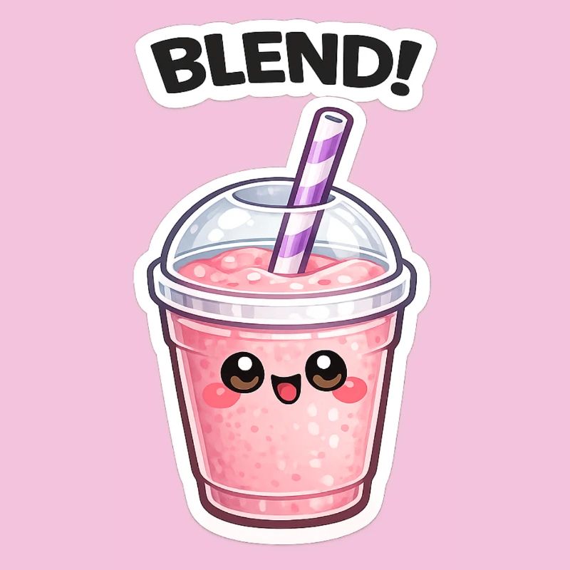 Mélange de tasses de smoothies Kawaii