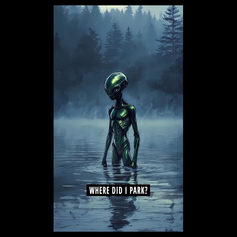 WHERE DID I PARK? - Funny Alien Forest Art