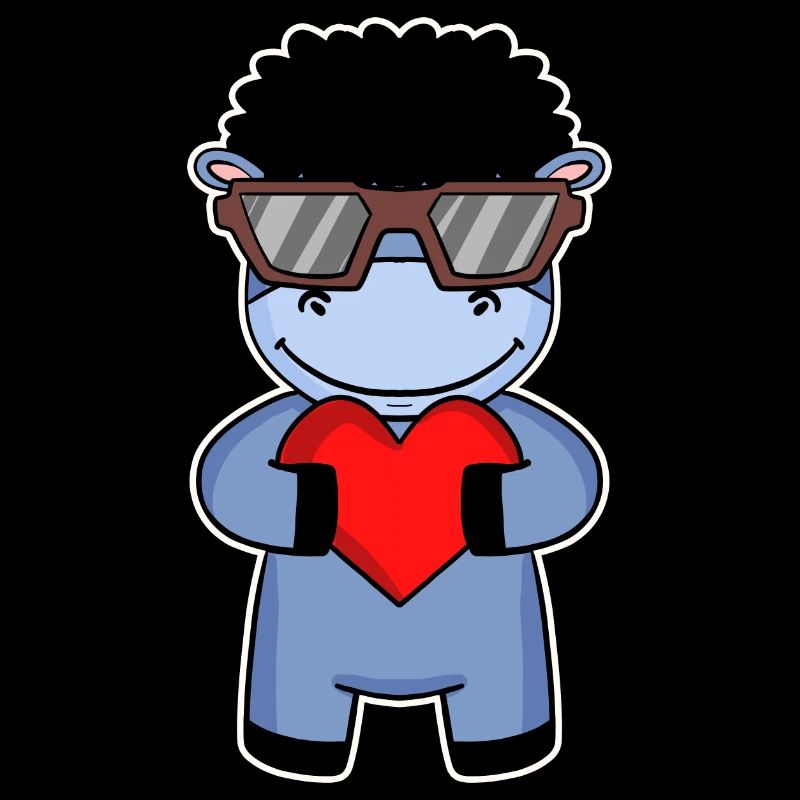 Donkey with sunglasses and heart