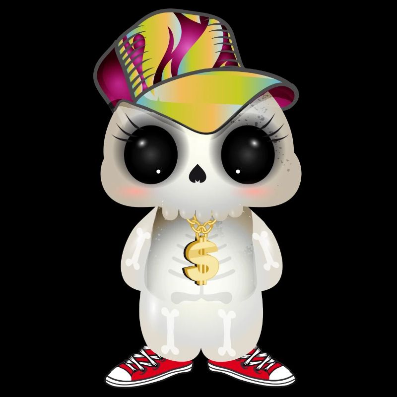 Crâne cool mignon dans le look hip hop