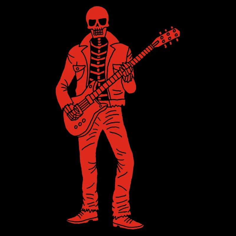 Gitarrist Skelett (Rot)