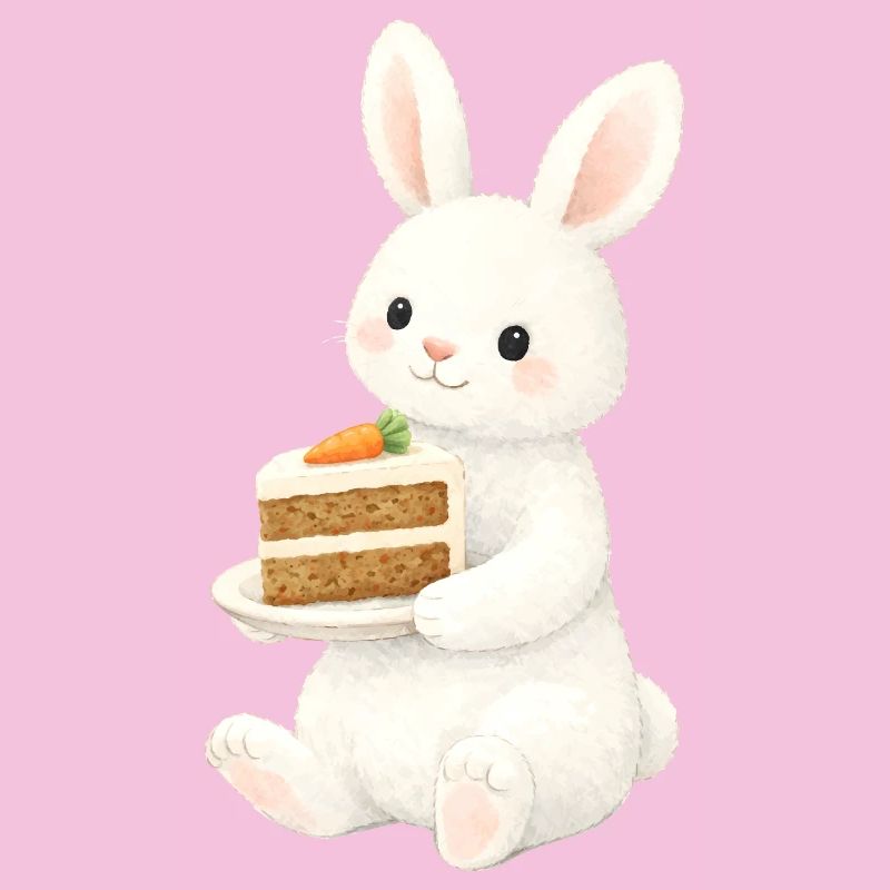 Illustration de lapin avec gâteau aux carottes