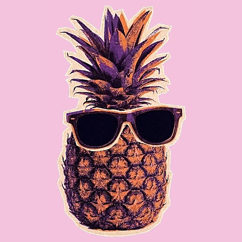 Cool pineapple with sunglasses