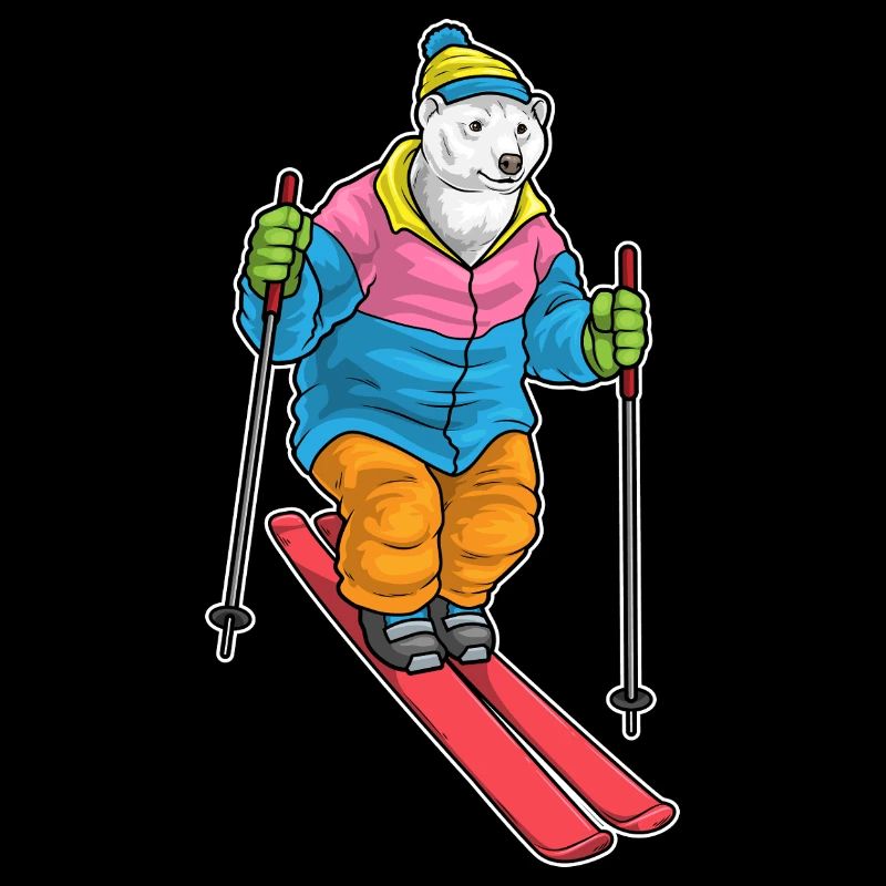 Eisbär Skifahrer Ski Wintersport