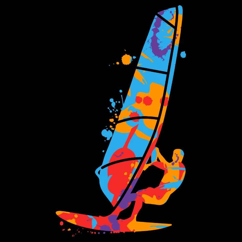 Windsurfen bunt Windsurfer Kinder Jungen Windsurf