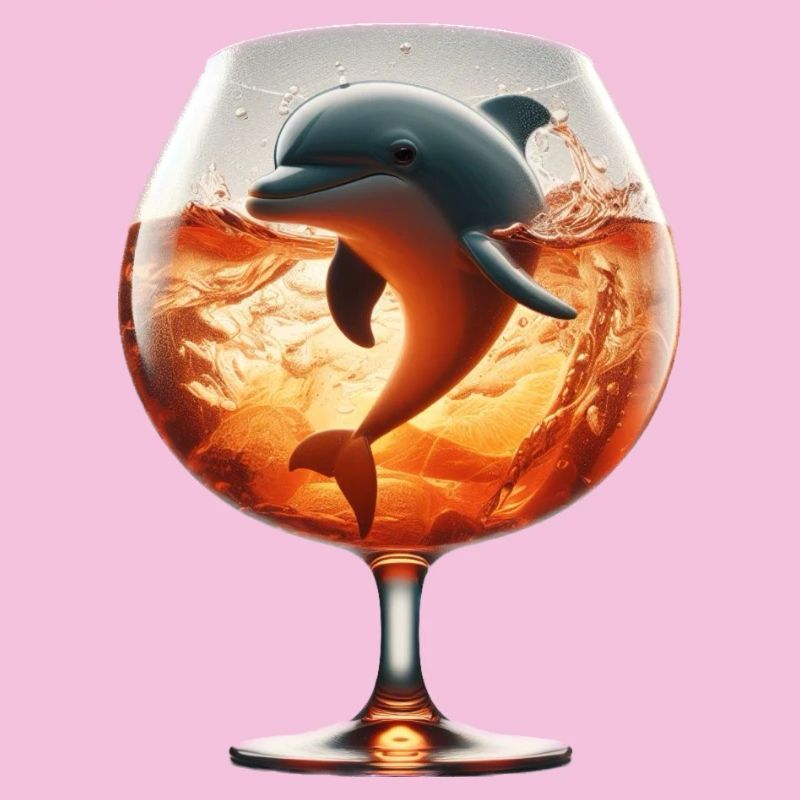 A dolphin in a summer cocktail