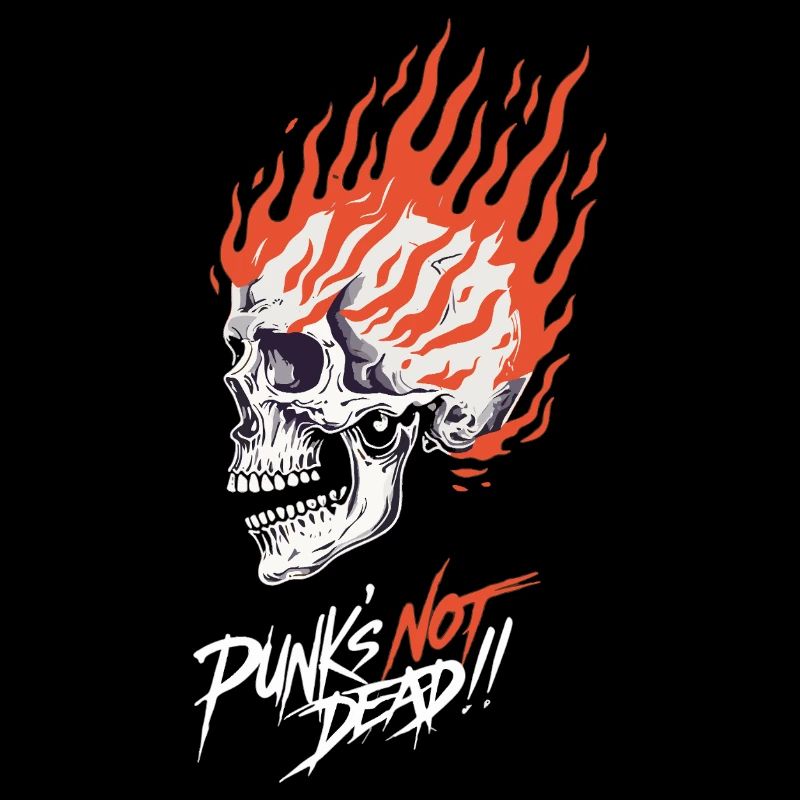Crâne en Flammes Punk’s Not Dead – Burning Skull