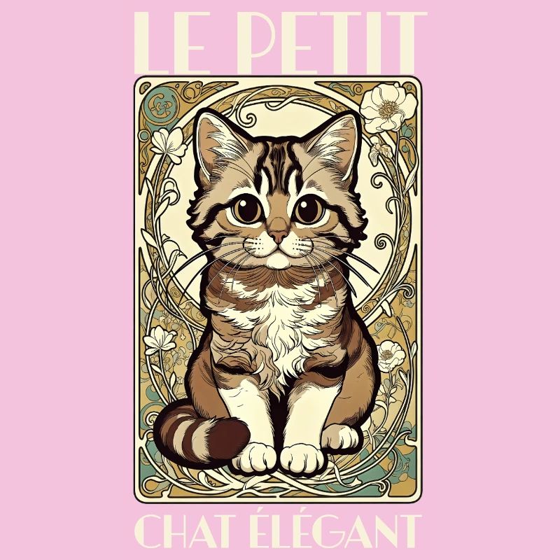 Le Petit Chat Élégant – Jugendstil Katze