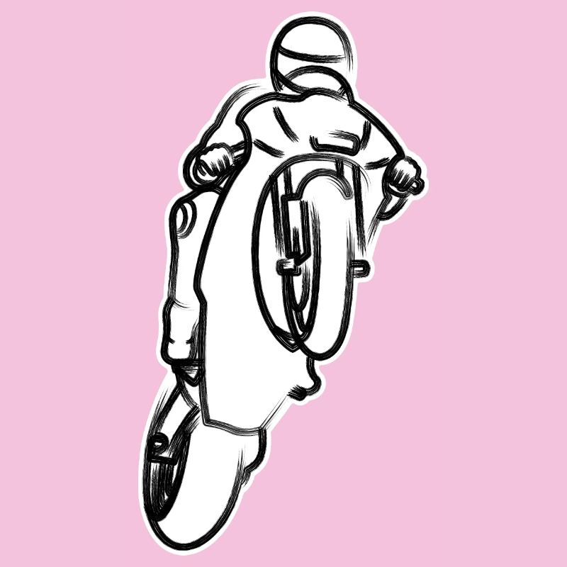 Wheelie extrême avec moto à la course - B/W