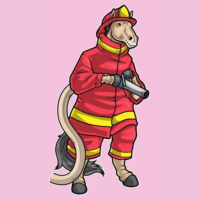 Horse Firefighter Fire Hose