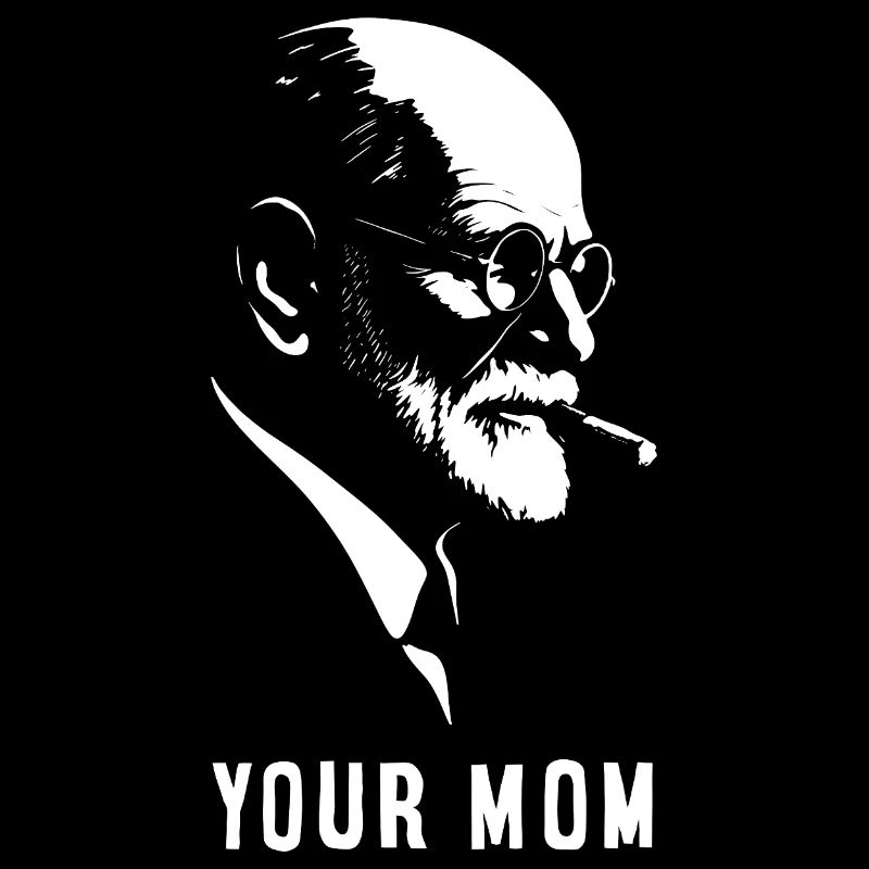 Portrait en noir et blanc de Sigmund Freud avec la flûte