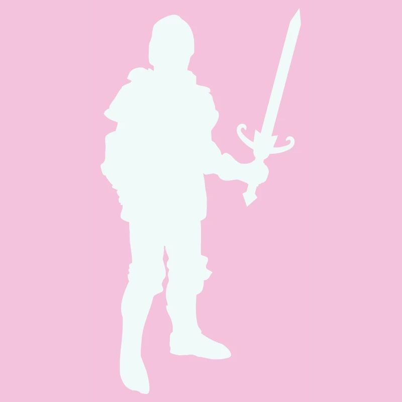 Silhouette de héros chevalier avec épée longue