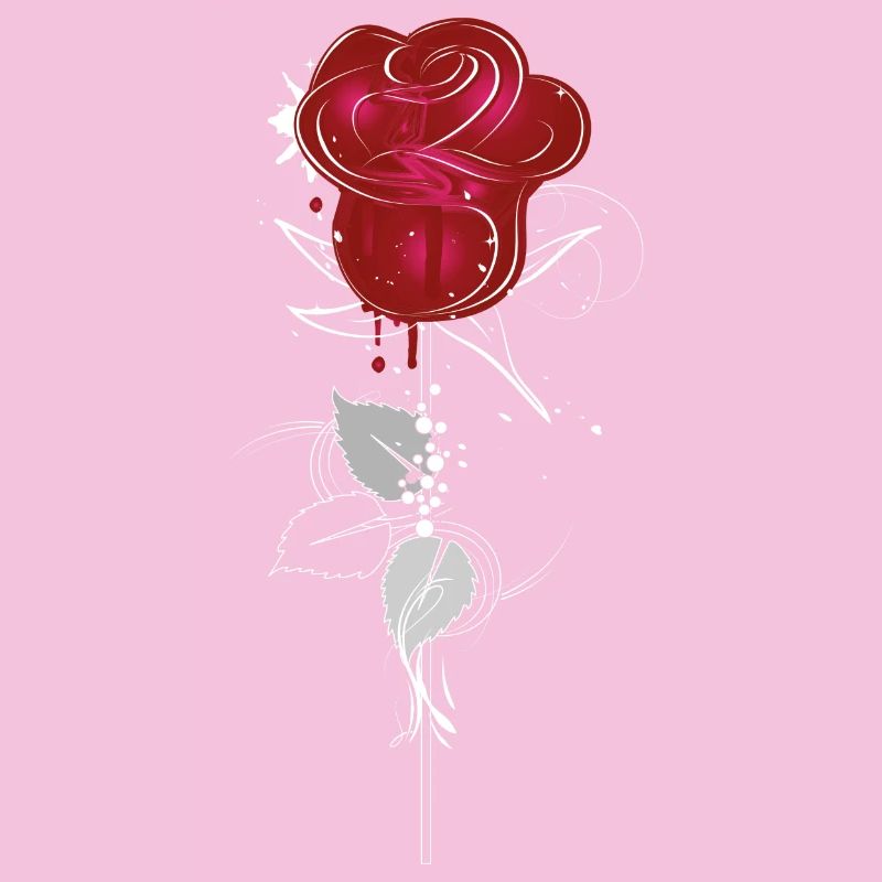 un dessin d'une rose rouge