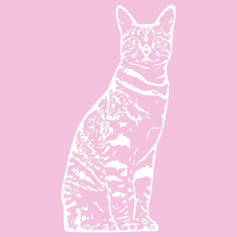 Chat White Silhouette Cadeau Cat Lover