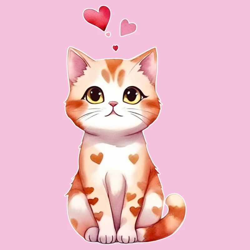 Coeur Chaton Chats Bébé