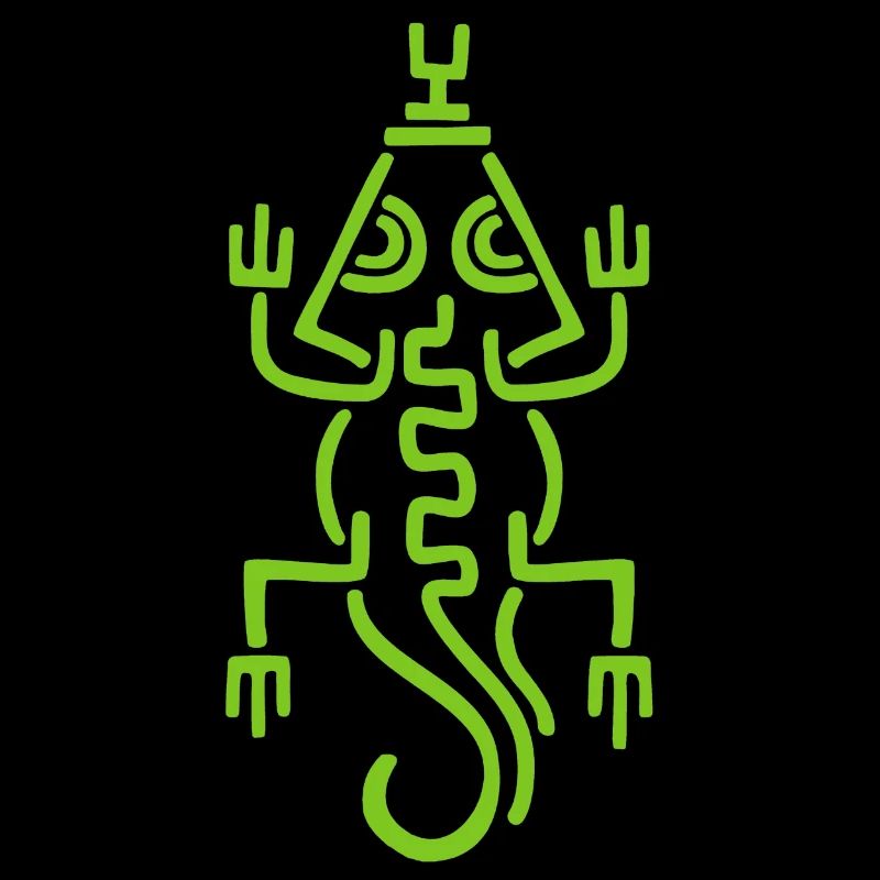Lézard vert tribal