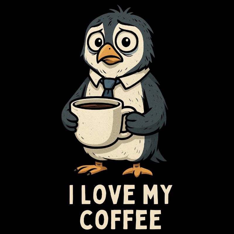 Coffee penguin loves coffee
