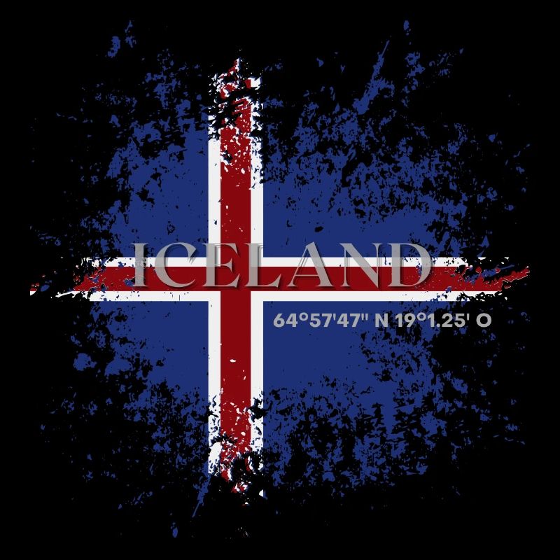 Drapeau de l’Islande grunge, fierté islandaise