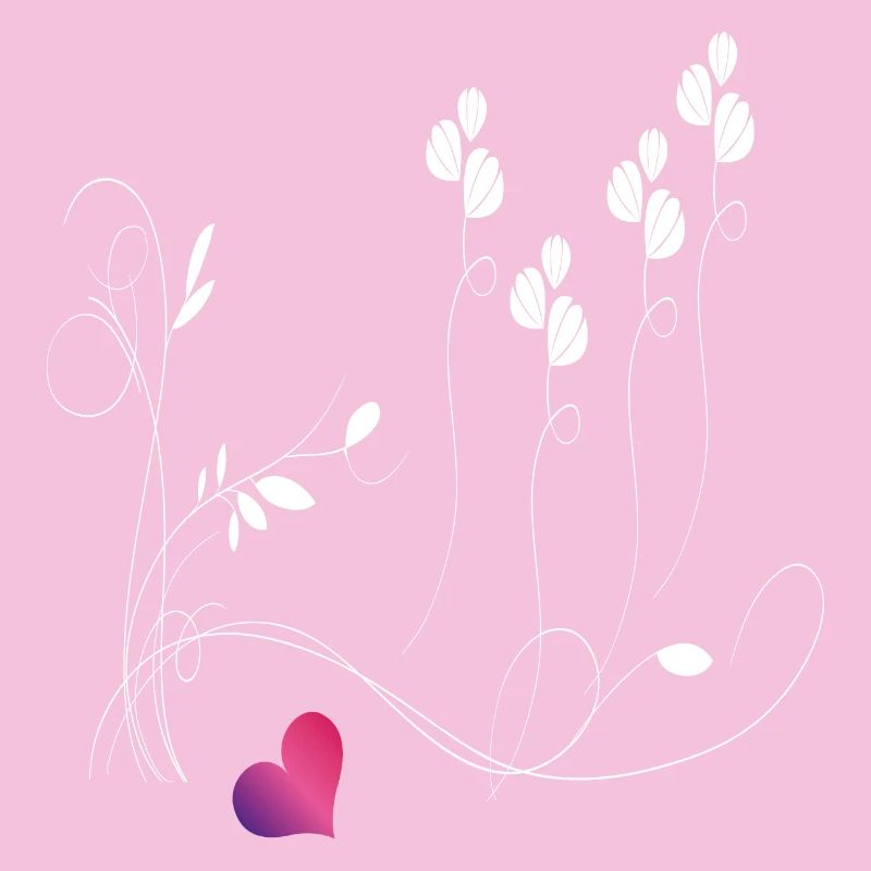 vrille de fleur blanche avec coeur