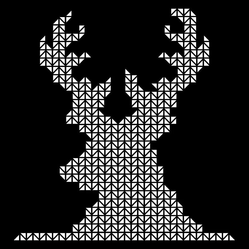 Rentier Pixel Elch retro vintage Symbol Waldtiere