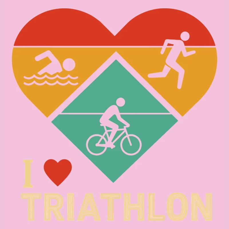 Triathlon Heart Illustration