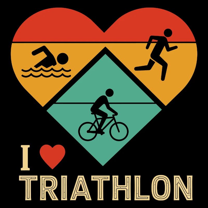 Illustration de cœur de triathlon