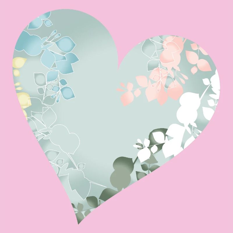 Pastel heart with floral pattern