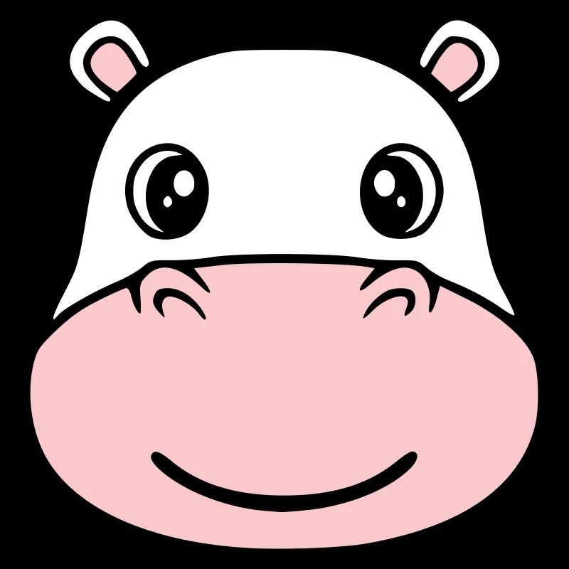 Nilpferd Kopf Gesicht Maske Lächeln