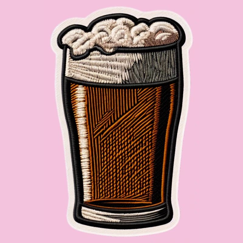 Bierglas Patch Stickerei