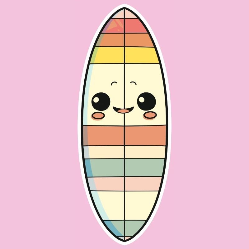 Planche de surf style bande dessinée
