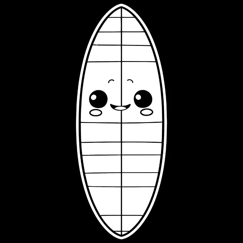 Planche de surf style dessin animé