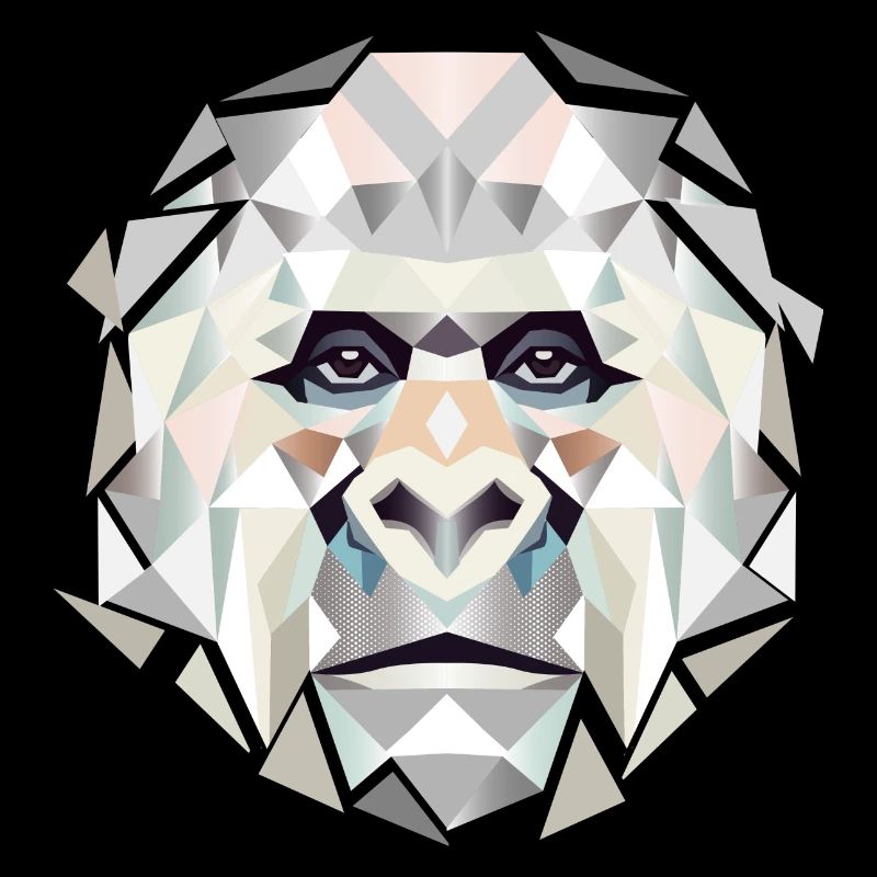 Gorilla Power in Geometric Facets–Modern Art