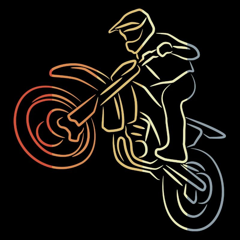 Dessin au trait de motocross